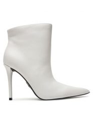 Steve Madden Botki Sentinel SM11003451 Biały. Białe botki damskie Steve Madden, bez wzorów, ze skóry, bez obcasa, na szpilce, bez zapięcia. Za 659.99 zł.
