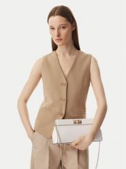 Tommy Hilfiger Torebka Th Modern Clutch AW0AW18727 Kremowy. Białe torebki do ręki damskie Tommy Hilfiger, bez wzorów, ze skóry, bez dodatków. Za 529.99 zł.