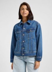 DAMSKA KURTKA JEANSOWA LEE LOOSE RIDER JACKET TUMBLING SKY 112363482. Kurtki damskie Lee, s, bez wzorów, z jeansu, bez kaptura. Za 319.99 zł.