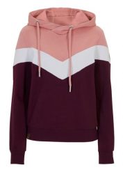 Bluza z kapturem z mieszanki bawełny. Fioletowe bluzy damskie bonprix, bez wzorów, z bawełny, sportowe, bez ramiączek, z kapturem. Za 109.99 zł.