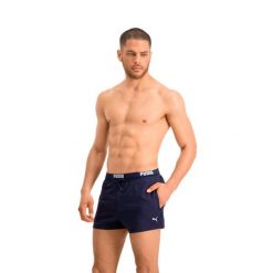 Kąpielówki męskie Logo Krótkie Granatowe. Niebieskie kąpielówki męskie Puma, l, bez wzorów, krótkie. Za 135.99 zł.
