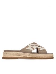 DKNY Klapki Binna K2639436 Beżowy. Brązowe klapki damskie DKNY, bez wzorów, z materiału, bez obcasa, bez zapięcia. Za 341.99 zł.