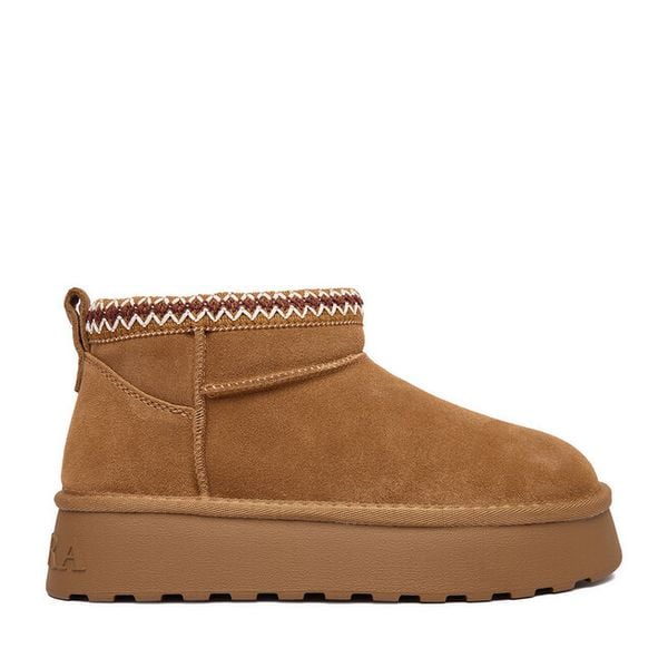 Śniegowce Badura. Brązowe śniegowce damskie Badura, bez zapięcia. Za 279.99 zł.