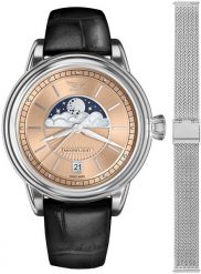 Zegarek damski Aviator V.1.33.0.259.4.BM-SET srebrny. Szare zegarki damskie AVIATOR, srebrne. Za 3,116.57 zł.