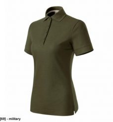 MALFINI - ADLER - - Koszulka polo damska, Certified by Intertek GOTS-14289, g/m, % bawełna organiczna military XS. Bluzki damskie MALFINI, m, bez wzorów, z bawełny, bez kołnierzyka, bez ramiączek. Za 68.16 zł.