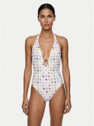 Guess Strój kąpielowy E6GJ39 MC04R Biały. Białe stroje kąpielowe damskie Guess, xl, z aplikacjami, z syntetyku. Za 459.99 zł.