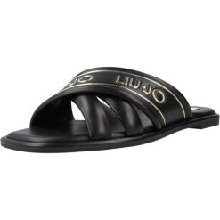 Sandały LIU-JO EX01 IRENE SLIPPER Czarny. Czarne sandały damskie Liu Jo, bez wzorów, z syntetyku, bez obcasa, bez zapięcia. Za 377.99 zł.
