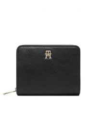 Tommy Hilfiger Portfel Th Icon Med Za W/Flap AW0AW18475 Czarny. Czarne portfele damskie Tommy Hilfiger, ze skóry. Za 249.99 zł.