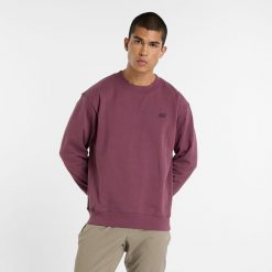 Bluza męska New Balance MT41506FDP – bordowa. Czerwone bluzy męskie New Balance, m, z aplikacjami, z bawełny, klasyczne, bez ramiączek, bez kaptura. Za 249.99 zł.