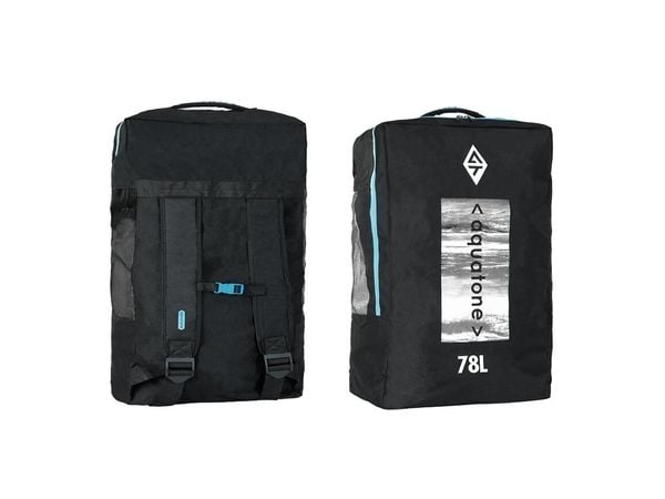 Plecak na SUP Aquatone 78l. Czarne plecaki męskie AQUATONE, bez wzorów, z materiału. Za 65.00 zł.