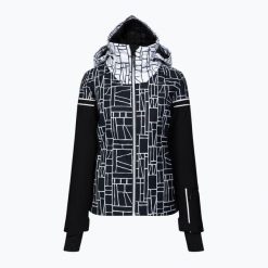 Kurtka narciarska damska CMP. Czarne kurtki sportowe damskie CMP, na zimę, bez wzorów, bez ramiączek, bez kaptura, narciarskie. Za 499.99 zł.