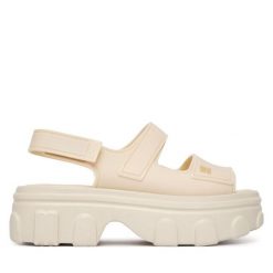 Sandały Melissa. Brązowe sandały damskie Melissa, bez wzorów, bez obcasa, na koturnie, bez zapięcia. Za 578.99 zł.