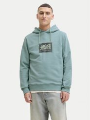Jack & Jones Bluza Jjrain Sweat Hood 12288098 Turkusowy Regular Fit. Niebieskie bluzy sportowe męskie Jack & Jones, m, bez wzorów, z bawełny, bez kaptura. Za 159.99 zł.
