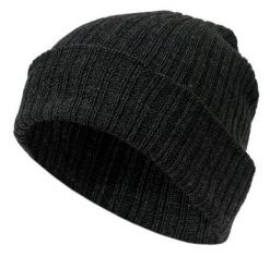 Grafitowa Męska Czapka, Prążkowana Beanie, Jesienno-Zimowa, Szara. Szare czapki męskie Pako Jeans, na zimę, bez wzorów, z jeansu. Za 35.00 zł.