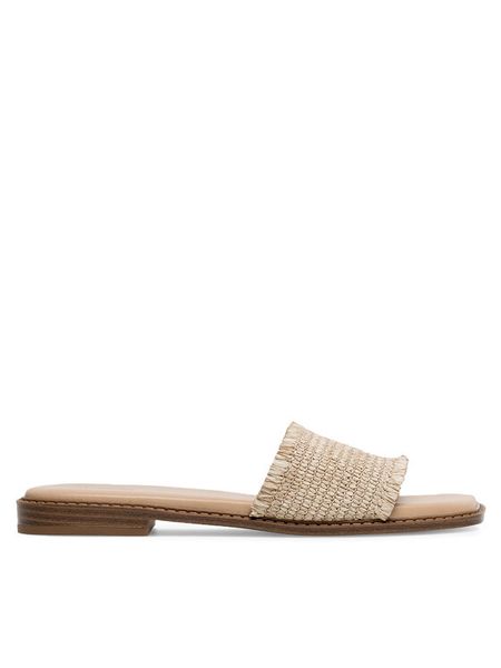 DeeZee Klapki LS6115-02 Beżowy. Brązowe klapki damskie DeeZee, bez wzorów, z materiału, bez obcasa, bez zapięcia. Za 63.99 zł.