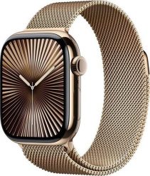 Smartwatch Apple Watch 10 GPS + Cellular 42mm Gold Titanium Milanese Loop Złoty (MX083QF/A). Żółte zegarki smartwatch Apple, bez wzorów. Za 3,222.05 zł.