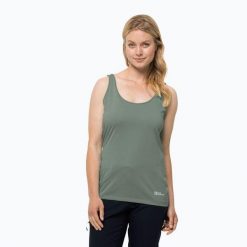 Koszulka trekkingowa damska Jack Wolfskin Pack & Go Tank. Zielone bluzki damskie Jack Wolfskin, s, bez wzorów, bez kołnierzyka, bez ramiączek. Za 52.99 zł.