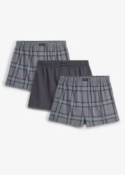 Luźne bokserki (3 szt.). Szare bokserki męskie bonprix, bez wzorów. Za 82.99 zł.