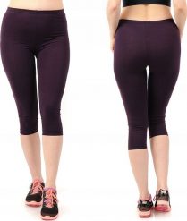 Legginsy damskie 3/4 krótkie Polskie bawełniane Getry Fioletowe 6XL. Fioletowe legginsy damskie LAEMI, bez wzorów, z bawełny. Za 39.99 zł.