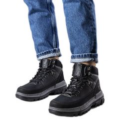 Czarne trapery Big Star KK274222. Czarne trapery damskie ze skóry ekologicznej, bez zapięcia. Za 138.90 zł.