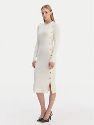 Guess Sukienka dzianinowa W6RK06 Z2YJ2 Écru Regular Fit. Sukienki damskie Guess, s, z aplikacjami, z dzianiny, bez kołnierzyka, bez ramiączek. Za 659.99 zł.