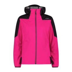 Kurtka trekkingowa z odpinanym kapturem dla kobiet CMP. Czerwone kurtki sportowe damskie CMP, l, bez wzorów, bez ramiączek, z kapturem, trekkingowe. Za 422.00 zł.