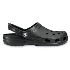Klapki dla dorosłych Crocs Classic. Czarne klapki damskie Crocs, bez wzorów, z syntetyku, sportowe, bez obcasa, bez zapięcia. Za 224.96 zł.