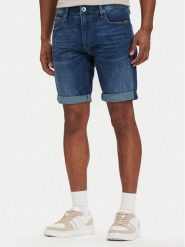 G-Star Raw Szorty jeansowe 3301 D10481-C051 Niebieski Slim Fit. Niebieskie szorty męskie G-Star Raw, bez wzorów, z bawełny, retro. Za 389.99 zł.