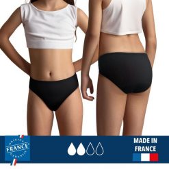 Majtki Menstruacyjne Nastolatka – średni chłonność. Czarne majtki damskie PLIM UNDERWEAR. Za 104.99 zł.