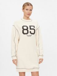 Tommy Hilfiger Sukienka dzianinowa Varsity 85 WW0WW40614 Beżowy Relaxed Fit. Brązowe sukienki damskie Tommy Hilfiger, m, bez wzorów, z bawełny, bez kołnierzyka, bez ramiączek. Za 469.99 zł.