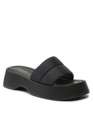 DeeZee Klapki Y8865-7A Czarny. Czarne klapki damskie DeeZee, bez wzorów, z materiału, bez obcasa, bez zapięcia. Za 199.99 zł.