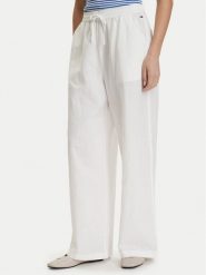 Tommy Jeans Spodnie materiałowe DW0DW22285 Biały Loose Fit. Białe spodnie materiałowe damskie Tommy Jeans, bez wzorów, z jeansu. Za 350.99 zł.