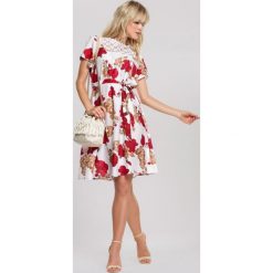 Biała Sukienka Behaviour. Białe sukienki damskie Renee, na co dzień, l, bez wzorów, z koronki, casualowe, bez kołnierzyka, bez ramiączek, mini, proste. Za 59.99 zł.