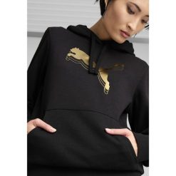 Damska bluza z kapturem ESS METALLIC PUMA Black Metallic Gold. Czarne bluzy damskie Puma, s, bez wzorów, sportowe, bez ramiączek, z kapturem. W wyprzedaży za 109.00 zł.
