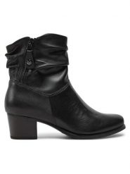 Caprice Botki 9-25348-41 Czarny. Czarne botki damskie Caprice, bez wzorów, ze skóry, bez obcasa, na słupku, bez zapięcia. Za 529.99 zł.