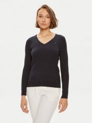 Tommy Hilfiger Sweter WW0WW40999 Granatowy Regular Fit. Niebieskie swetry nierozpinane damskie Tommy Hilfiger, m, bez wzorów, z syntetyku, bez kołnierzyka, bez ramiączek. Za 319.99 zł.