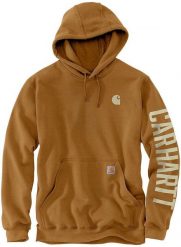 Bluza Carhartt Rain Defender Mid Sleeve Log Brown. Brązowe bluzy męskie Visent, m, bez wzorów, bez ramiączek, bez kaptura. Za 301.05 zł.