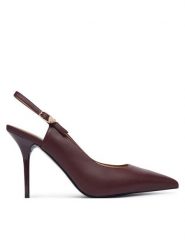 LOVE MOSCHINO Szpilki JA10149G1PIA0552 Bordowy. Czerwone szpilki damskie Love Moschino, bez wzorów, ze skóry, bez obcasa, na szpilce, bez zapięcia. Za 949.99 zł.