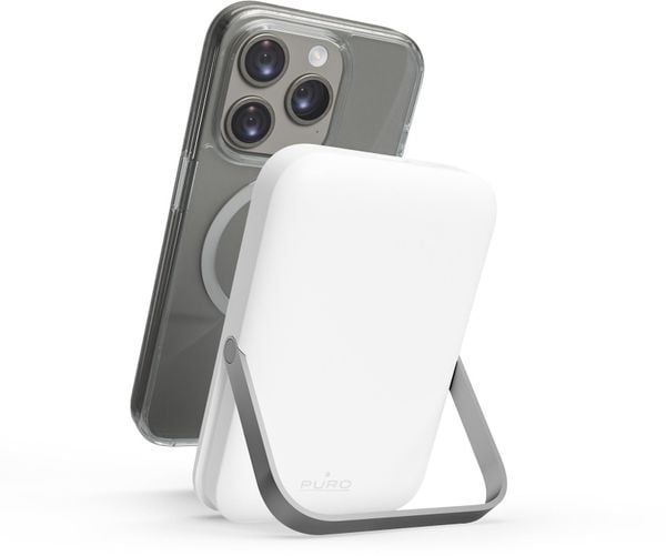 PURO Stand Power Mag, 5000 mAh, Lithium Polymer (LiPo), Wireless charging, 5 V, Silver, White. Białe powerbanki PURO. Za 336.20 zł.