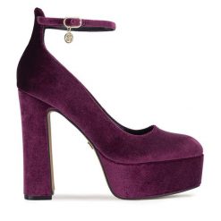 Czółenka Nine West. Fioletowe czółenka damskie Nine West, bez wzorów, bez obcasa, bez zapięcia. Za 249.99 zł.