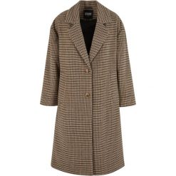 Oversize płaszcz w kratę damski Urban Classics. Brązowe płaszcze damskie Urban Classics, m, bez wzorów, z materiału, bez kołnierzyka, bez kaptura. Za 375.00 zł.