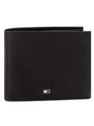 Tommy Hilfiger Portfel Johnson Trifold AM0AM00665 Czarny. Czarne portfele męskie Tommy Hilfiger, bez wzorów, z nubiku. Za 239.99 zł.