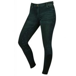 Damskie jeansy do jazdy konnej z silikonowym nadrukiem i pełną przyczepnością Du. Czarne jeansy damskie DUBLIN, bez wzorów, z jeansu, vintage. Za 478.50 zł.