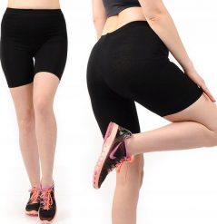 Legginsy damskie 1/2 Kolarki Krótkie Spodenki Czarne L. Czarne legginsy damskie LAEMI, bez wzorów. Za 22.99 zł.