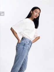Jeansy mom comfort - indigo jeans. Niebieskie jeansy damskie Reserved, bez wzorów, z bawełny. Za 129.99 zł.