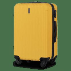 DUŻA WALIZKA WINGS EGRET 2.0 28" YELLOW. Czarne walizki damskie Wings, bez wzorów, z materiału, duże. Za 249.90 zł.