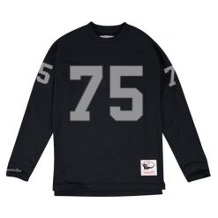 Bluza Los Angeles Raiders Howie Long. Czarne bluzy męskie Mitchell & Ness, m, bez wzorów, retro, bez ramiączek, bez kaptura. Za 467.00 zł.