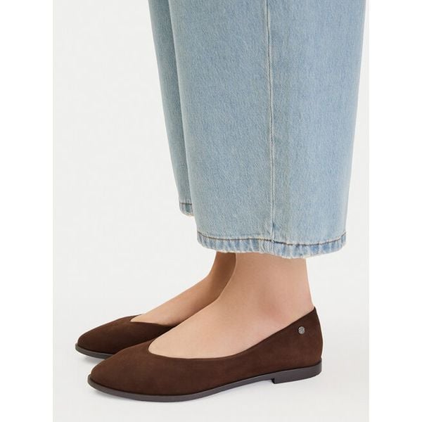 Baleriny Lasocki. Brązowe balerinki damskie Lasocki, bez wzorów, bez obcasa, bez zapięcia. Za 169.99 zł.