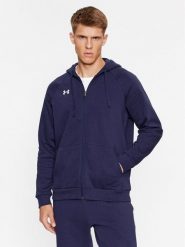 Under Armour Bluza Ua Rival Fleece Fz Hoodie 1379767 Granatowy Loose Fit. Niebieskie bluzy męskie Under Armour, l, bez wzorów, z bawełny, bez kaptura. Za 153.82 zł.