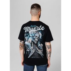 Koszulka bawełniana sportowy t-shirt dla dorosłych Santa Muerte 24. Czarne koszulki sportowe męskie PITBULL, m, bez wzorów, z bawełny, bez ramiączek. Za 119.00 zł.